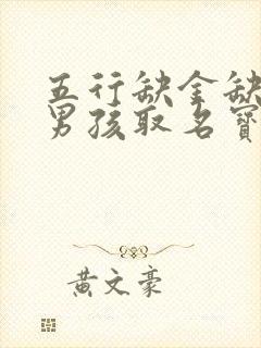 五行缺金缺水的男孩取名宝典