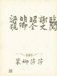 梁明昭谢临飞沈砚卿全文阅读