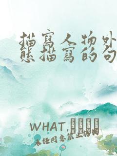 描写人物外貌神态描写的句子