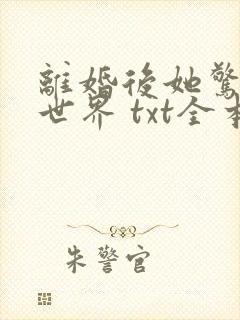 离婚后她惊艳了世界 txt全本