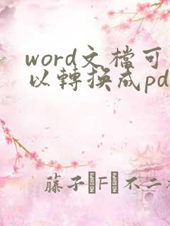 word文档可以转换成pdf吗