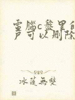 电脑c盘里的用户可以删除吗