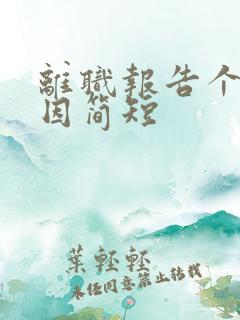 离职报告个人原因简短