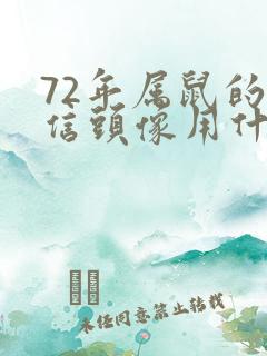 72年属鼠的微信头像用什么旺财