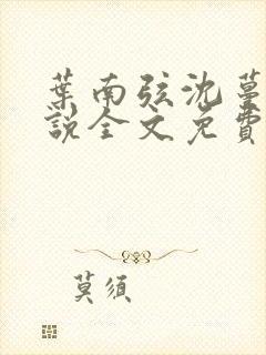 叶南弦沈蔓歌小说全文免费阅读