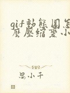 gif动态图怎么压缩变小一点