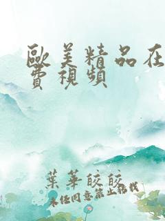 欧美精品在线免费视频