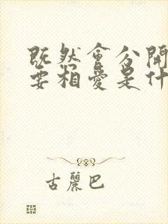 既然会分开为何要相爱是什么歌