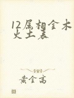12属相金木水火土表