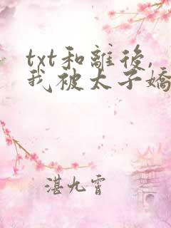 txt和离后,我被太子娇养了