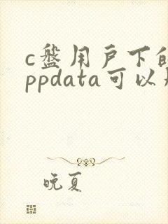 c盘用户下的appdata可以删除么