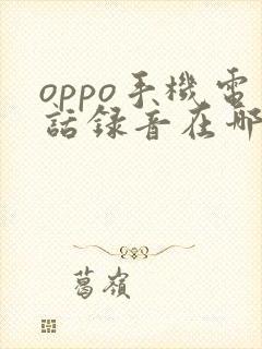 oppo手机电话录音在哪个文件夹