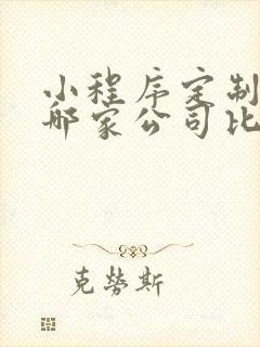 小程序定制开发哪家公司比较好