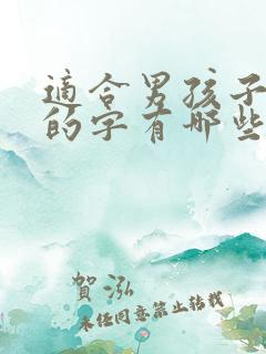 适合男孩子名字的字有哪些