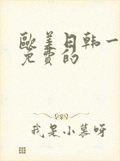 欧美日韩一级片免费的