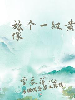 放个一级黄色录像