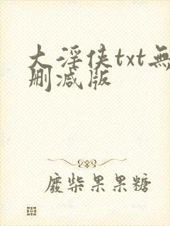 大淫侠txt无删减版