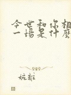 今世和你相爱了一场是什么歌