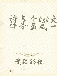 将多个txt文件合并成一个