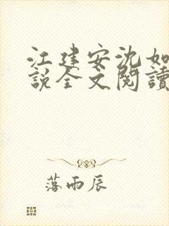 江建安沈如意小说全文阅读最新章节