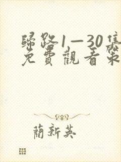 归路1—30集免费观看策驰