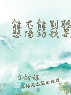 能不能别听那些悲伤的歌是什么歌