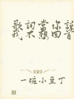 歌词当你说要走我不想回首的时候