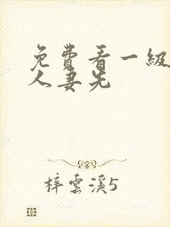 免费看一级一级人妻先