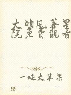 大明风华星辰影院免费观看电视剧最