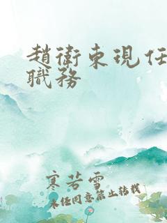 赵卫东现任什么职务