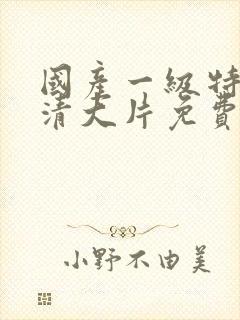 国产一级特黄高清大片免费