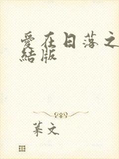 爱在日落之前完结版