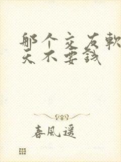 那个交友软件聊天不要钱