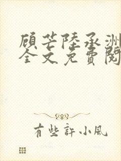 顾芒陆承洲小说全文免费阅读无弹窗