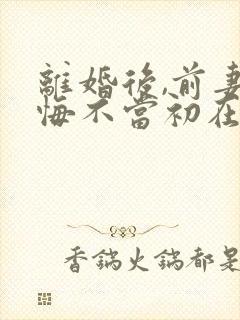 离婚后,前妻她悔不当初在线免费阅读