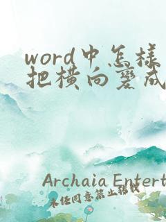 word中怎样把横向变成竖向
