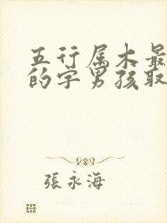 五行属木最吉利的字男孩取名