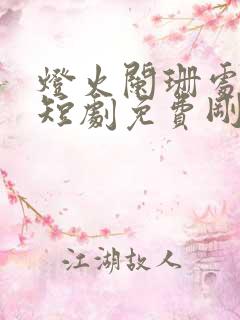 灯火阑珊处等你短剧免费刚看