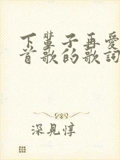 下辈子再爱是哪首歌的歌词