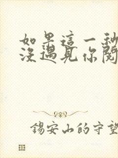 如果这一秒,我没遇见你阅读阅读全文