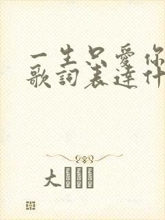 一生只爱你一次歌词表达什么意思