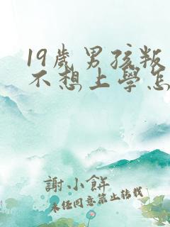 19岁男孩叛逆不想上学怎么办