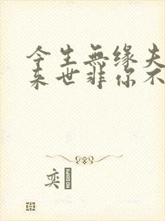 今生无缘夫妻,来世非你不娶歌词