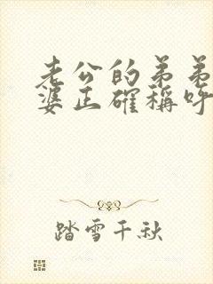 老公的弟弟的老婆正确称呼