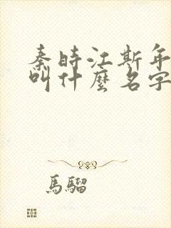 秦时江斯年小说叫什么名字