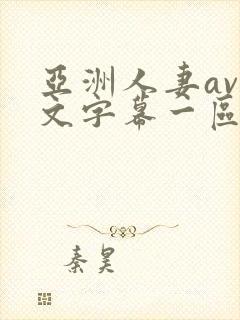 亚洲人妻av中文字幕一区