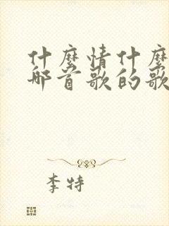 什么情什么爱是哪首歌的歌词