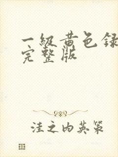 一级黄色录像看完整版