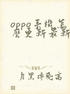 oppo手机怎么更新最新版本