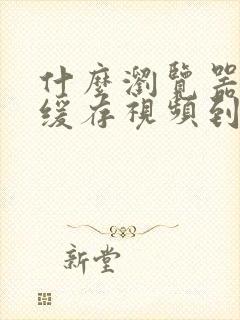 什么浏览器可以缓存视频到本地